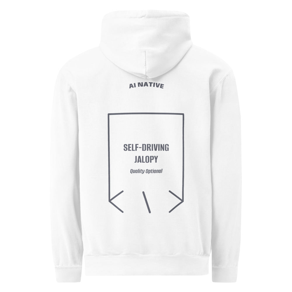 Self-Driving Jalopy — White Denim back mockup