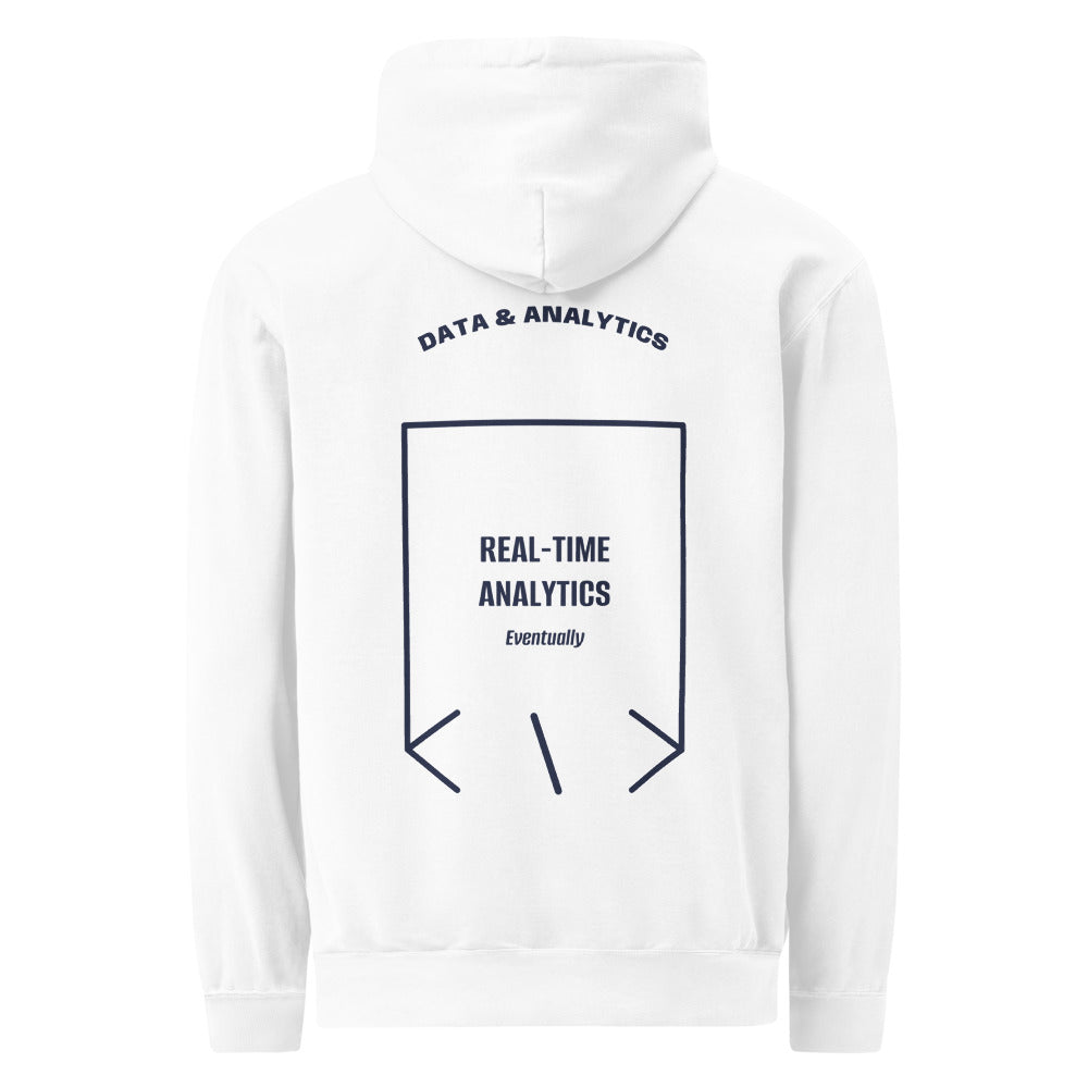 Real-Time Analytics — White True Navy back mockup