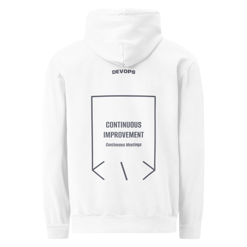 Continuous Improvement — White Denim back mockup