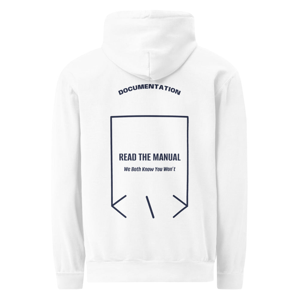 Read The Manual — White True Navy back mockup