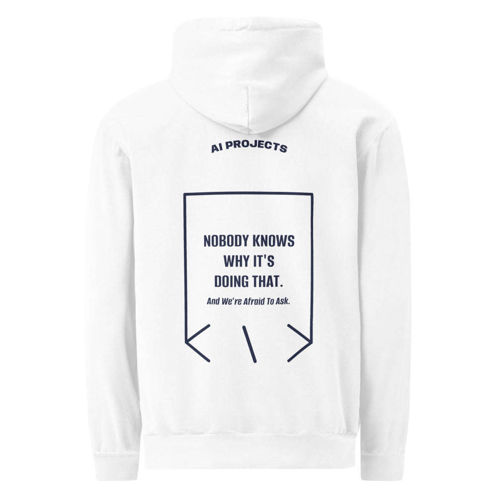 Nobody Knows Why It's Doing That. — White True Navy back mockup