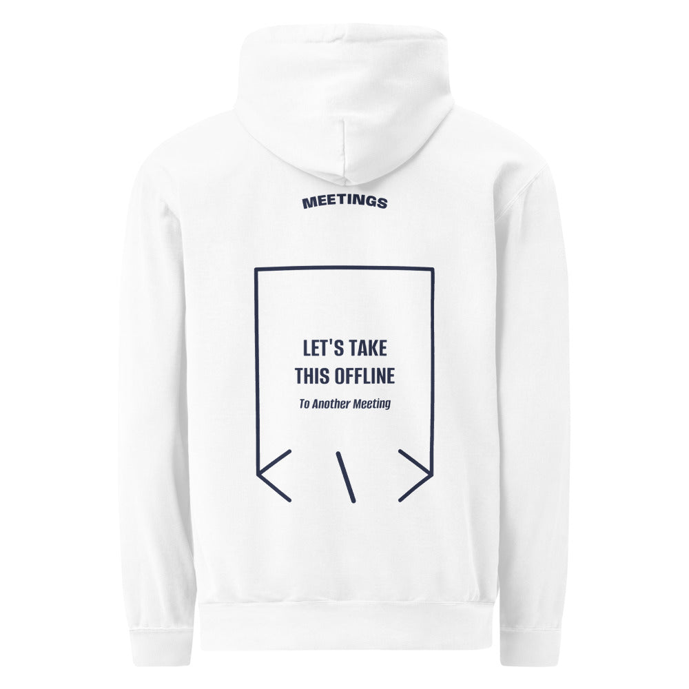 Let's Take This Offline — White True Navy back mockup