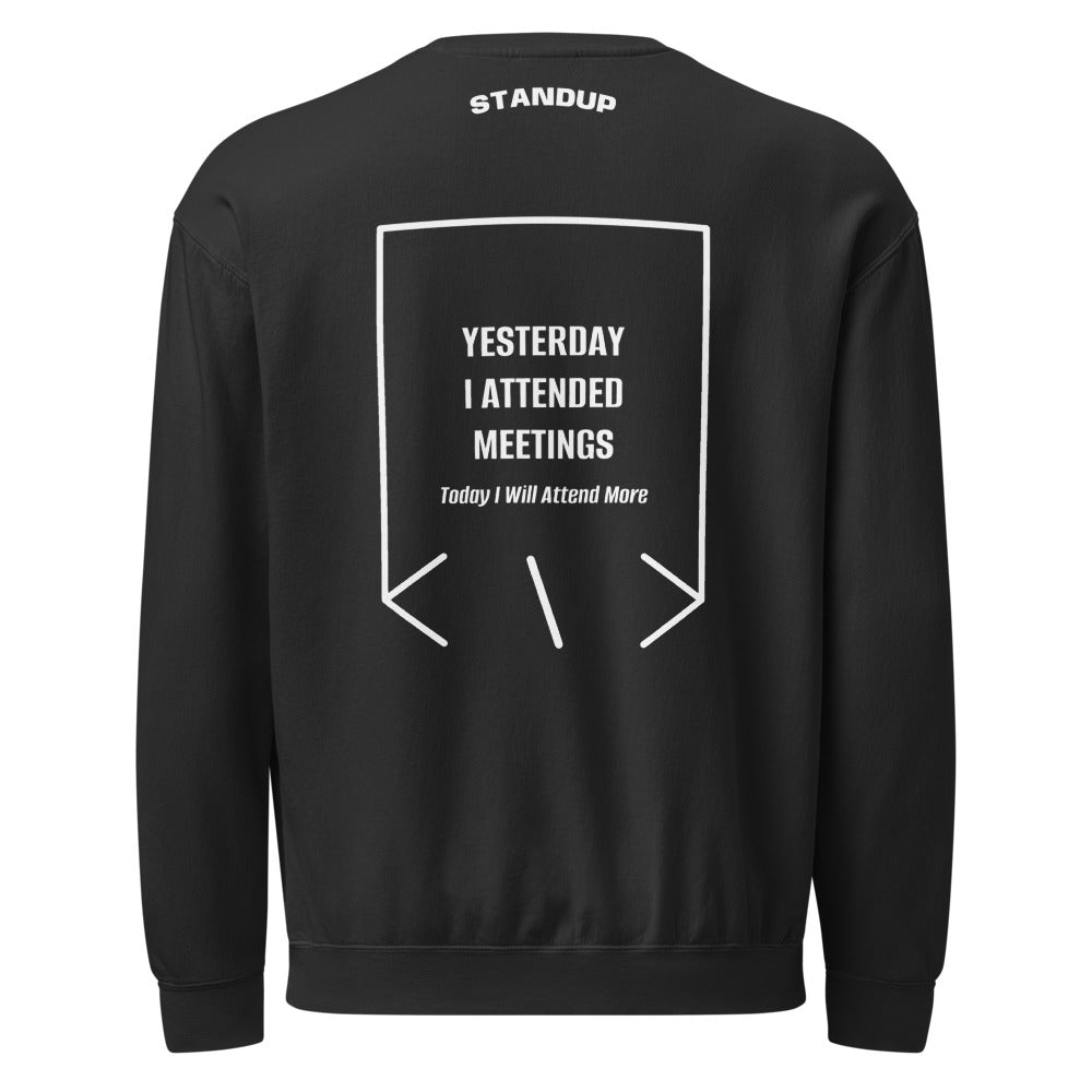 Yesterday I Attended Meetings — Black White back mockup