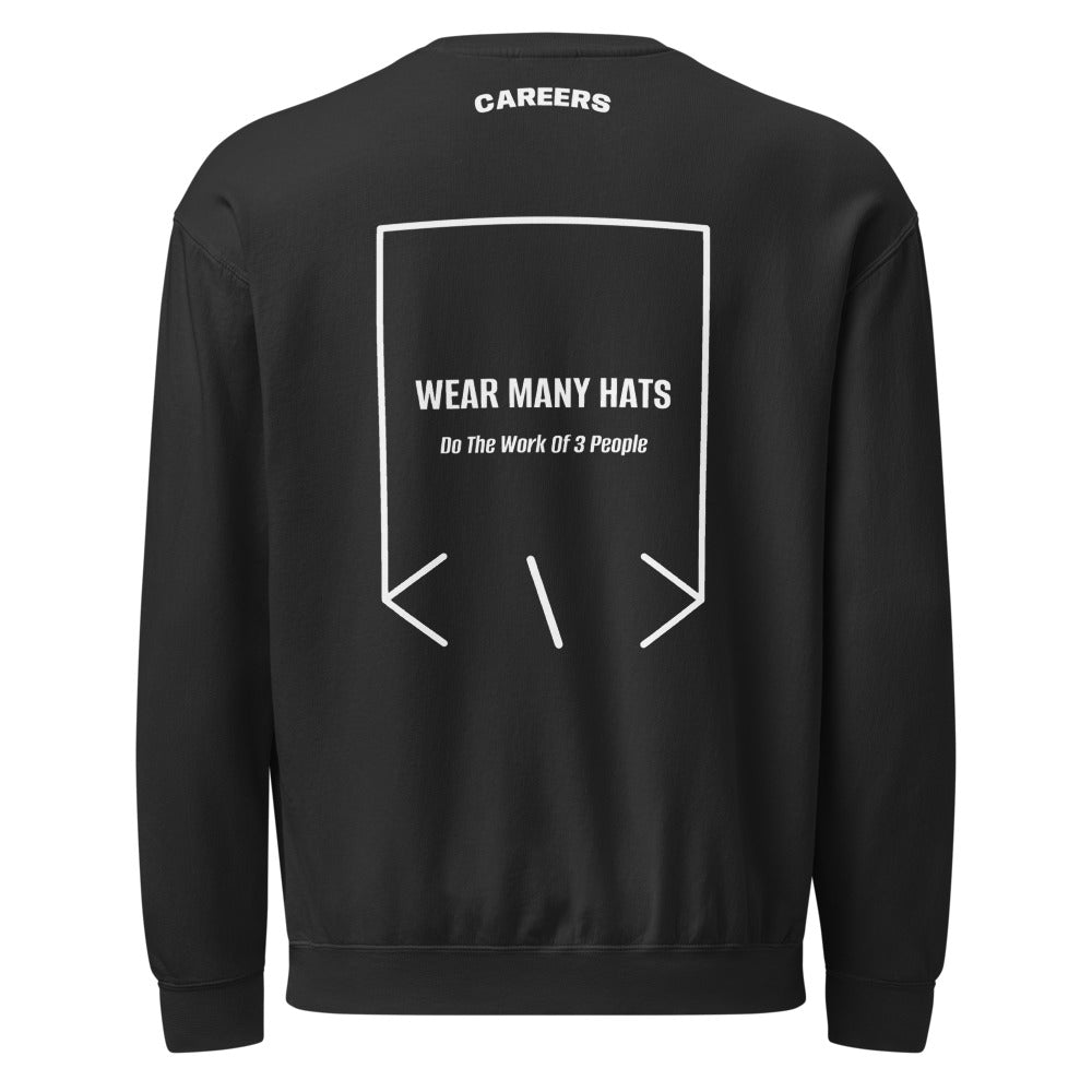 Wear Many Hats — Black White back mockup