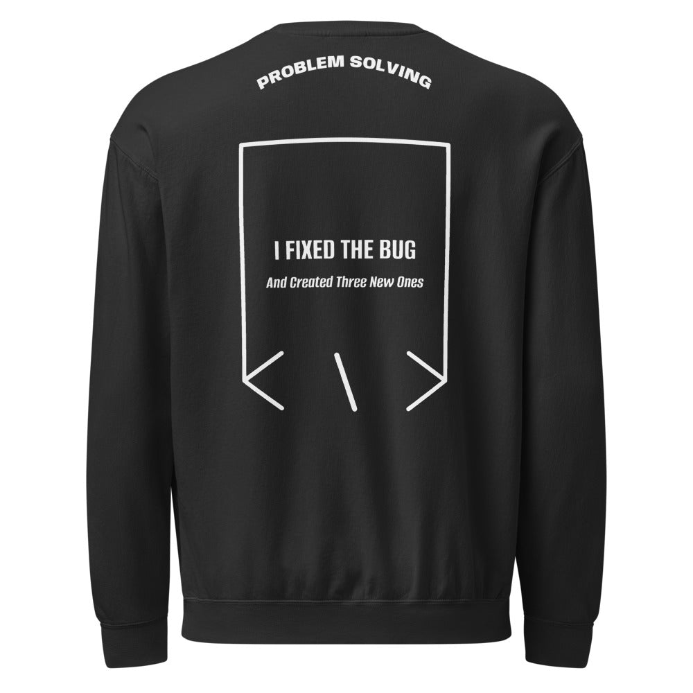 I Fixed The Bug — Black White back mockup