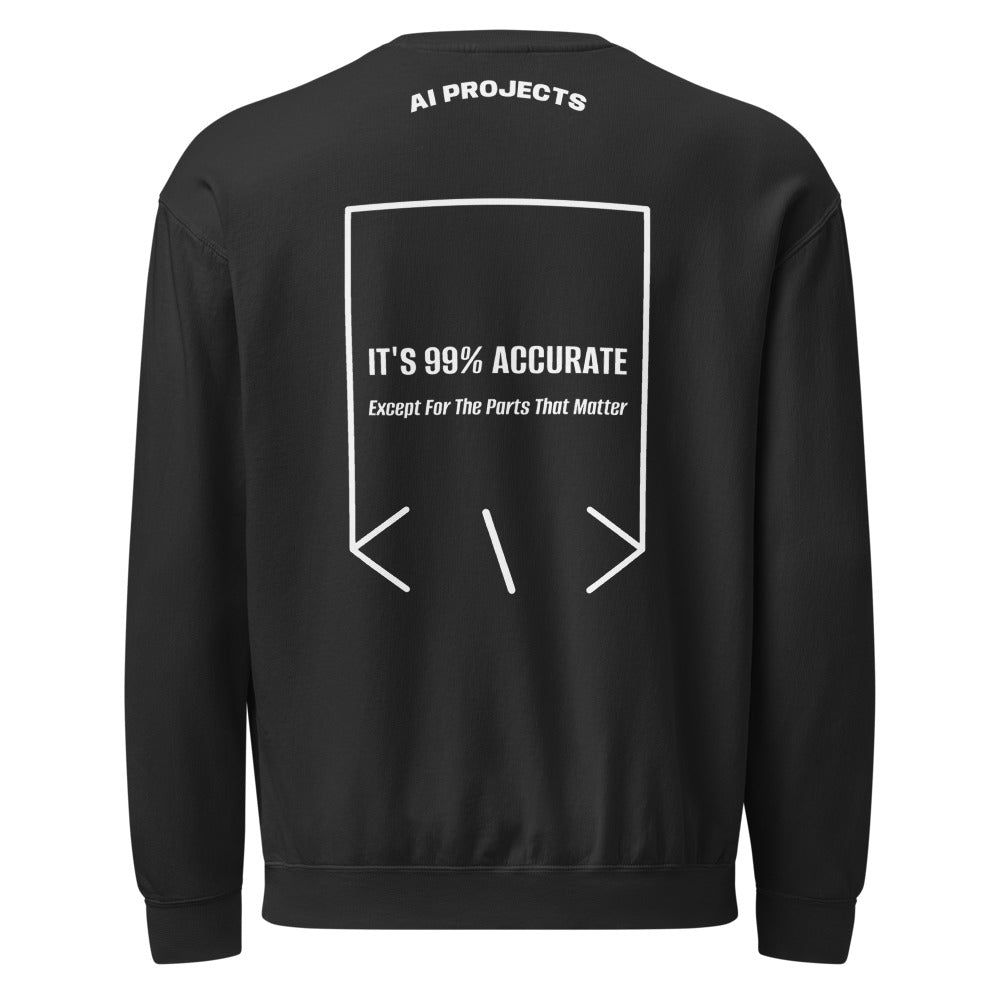It's 99% Accurate — Black White back mockup