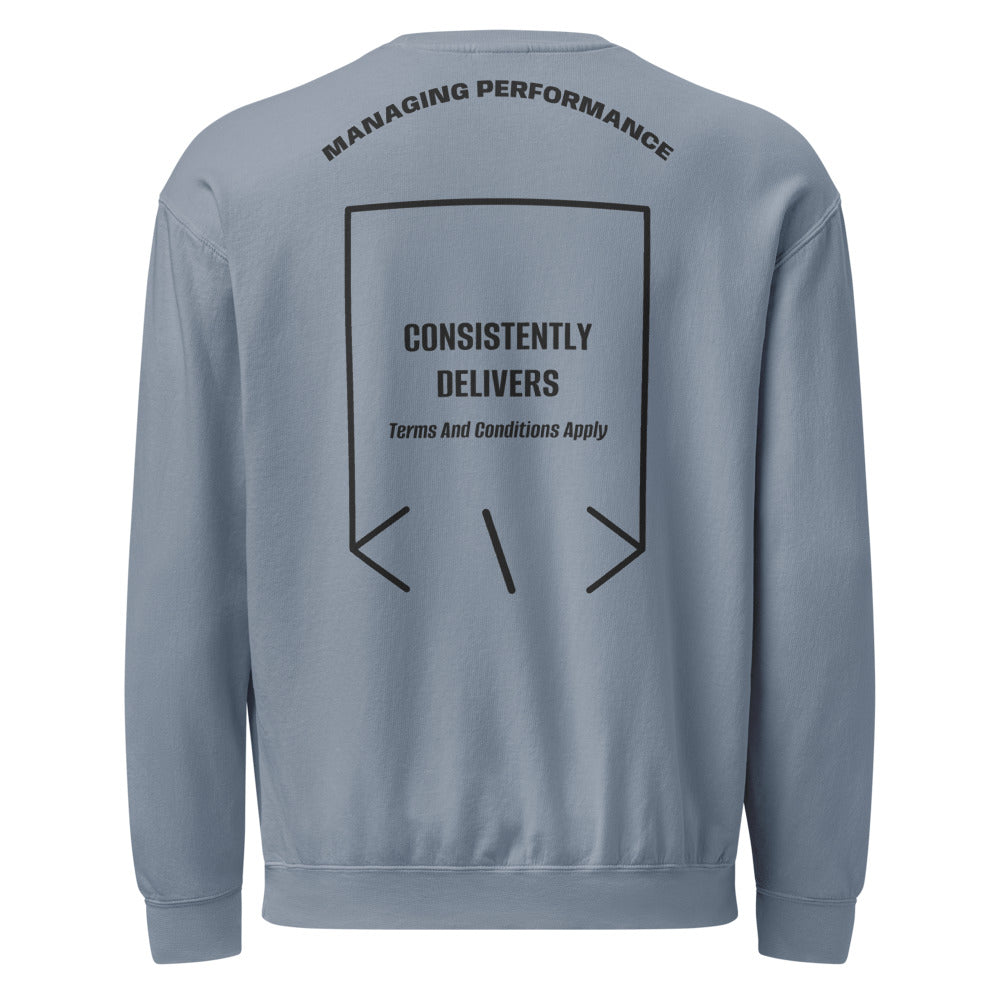 Consistently Delivers — Blue Jean Black back mockup
