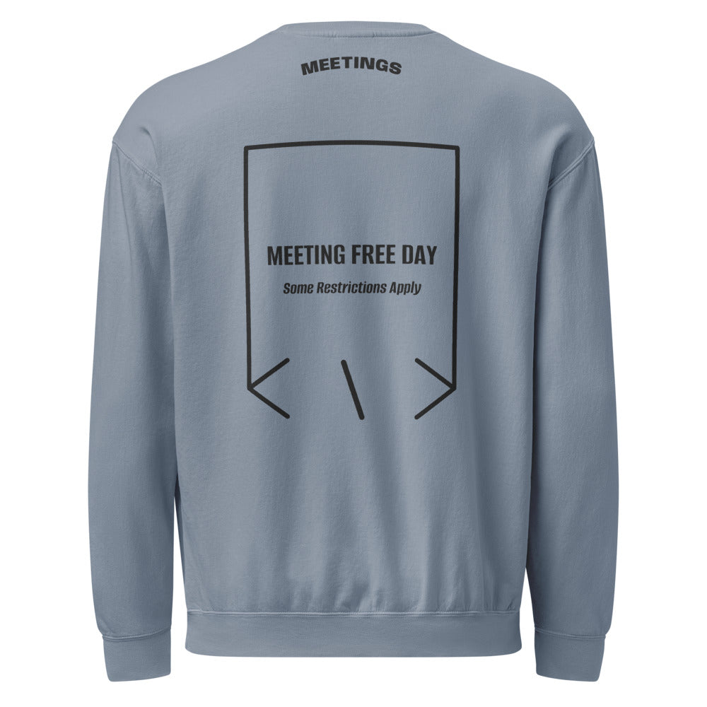 Meeting Free Day — Blue Jean Black back mockup