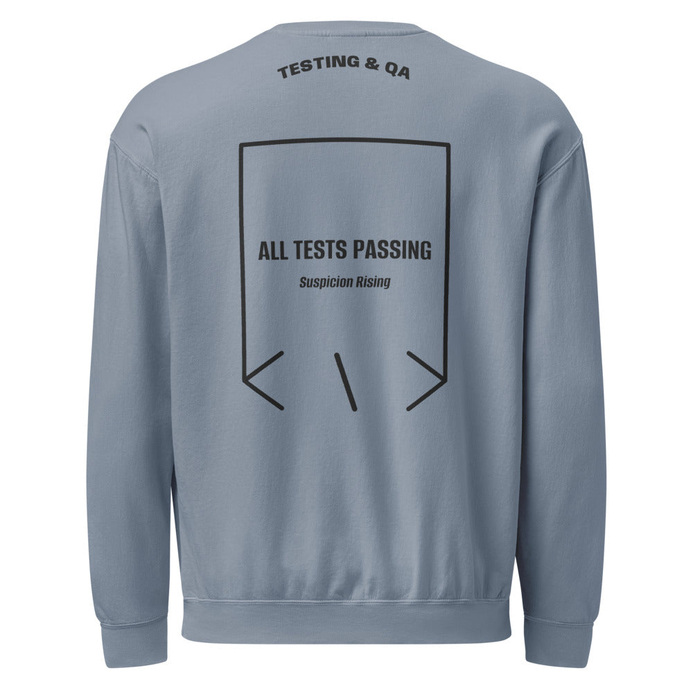 All Tests Passing — Blue Jean Black back mockup