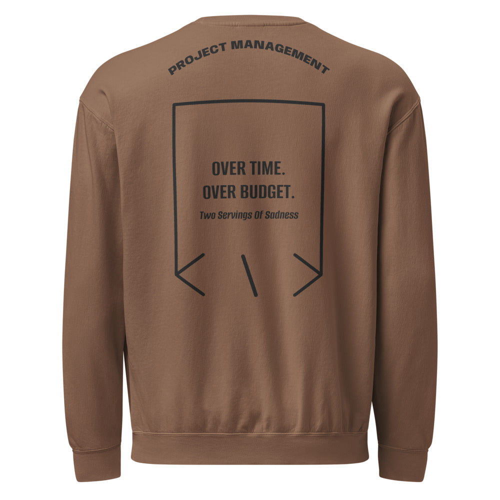 Over Time. Over Budget. — Espresso Black back mockup