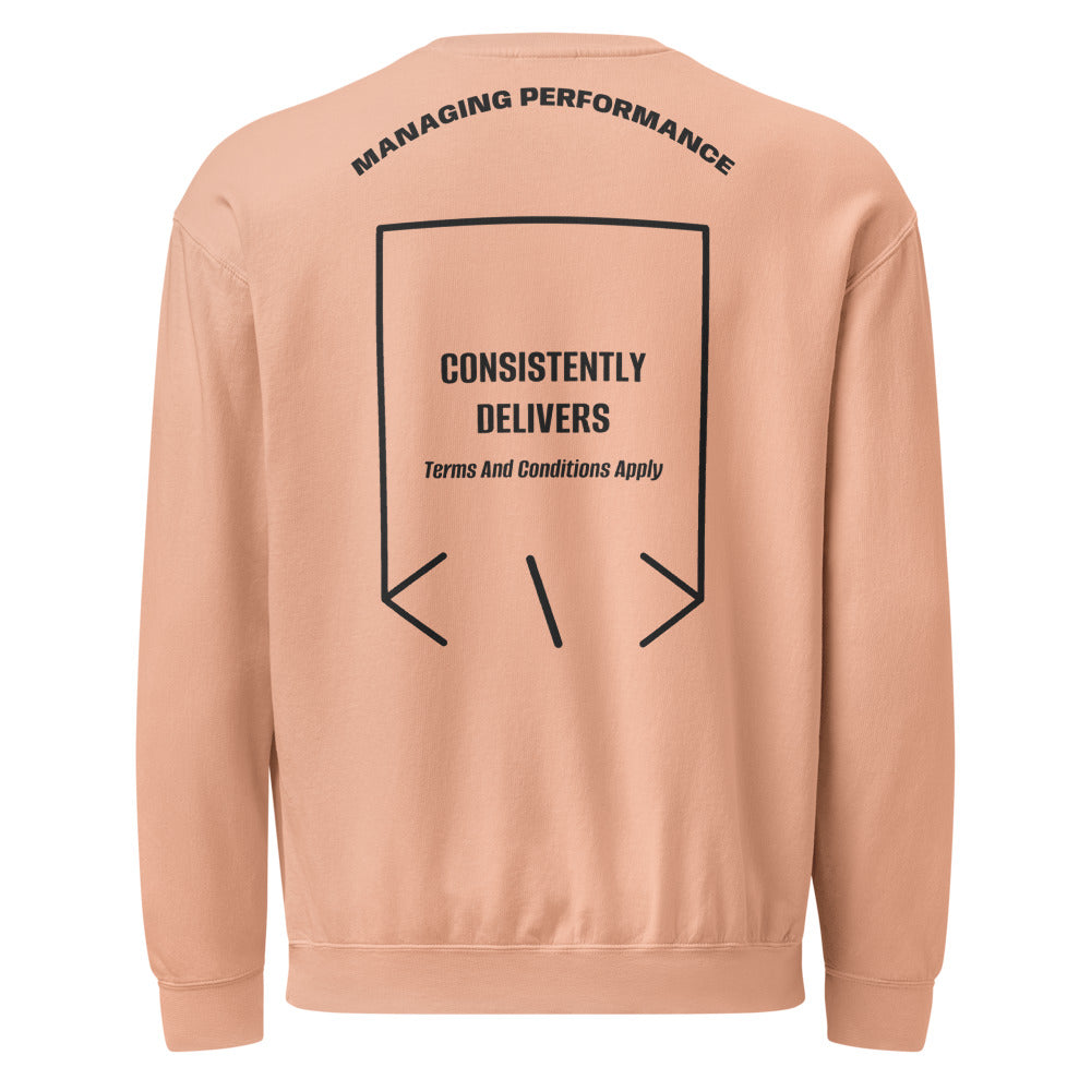 Consistently Delivers — Peachy Black back mockup