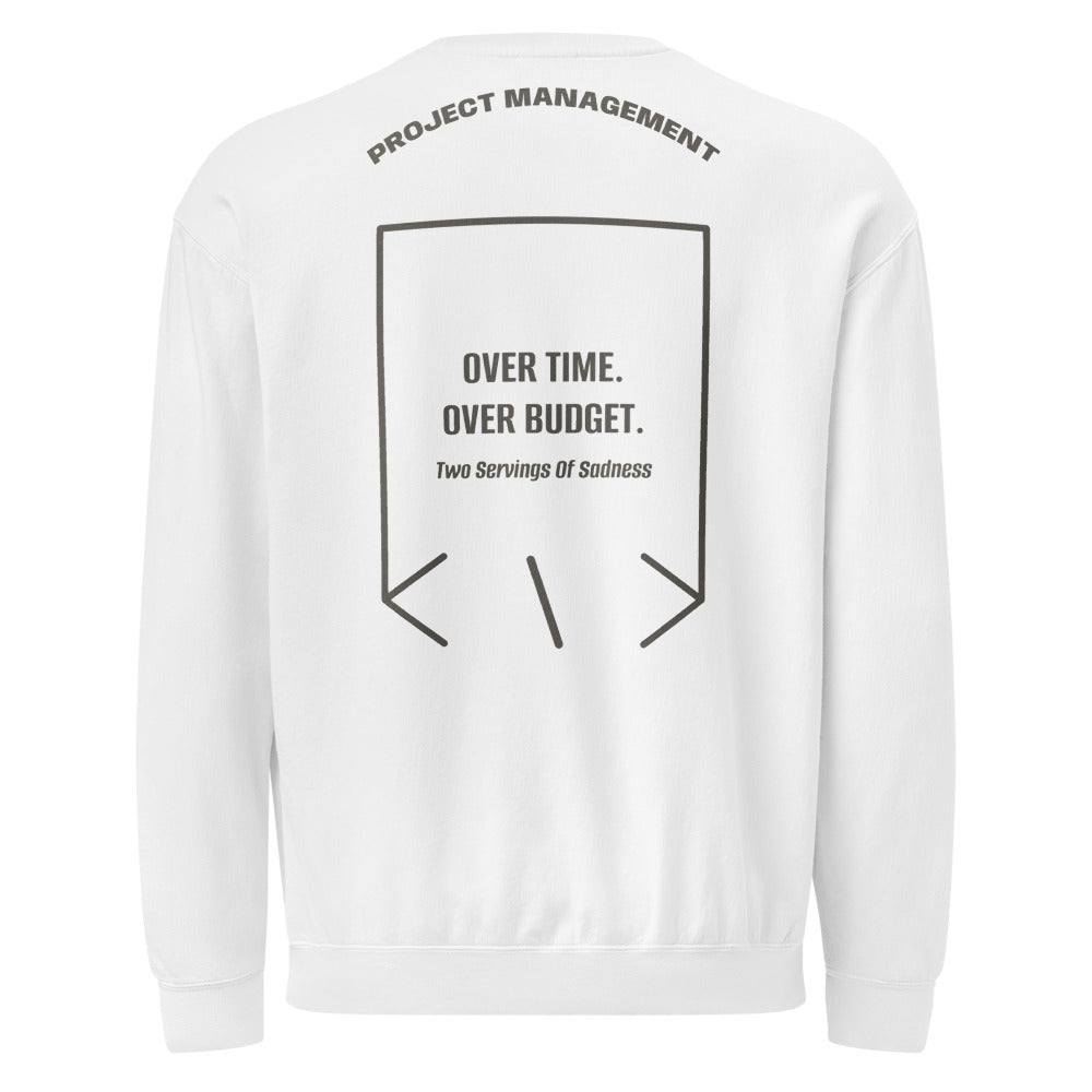 Over Time. Over Budget. — White Pepper back mockup