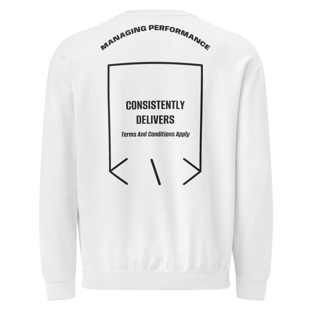 Consistently Delivers — White Black back mockup