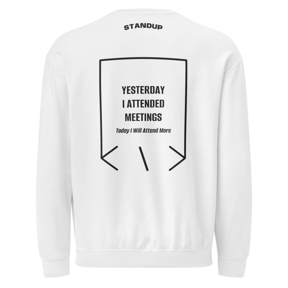 Yesterday I Attended Meetings — White Black back mockup