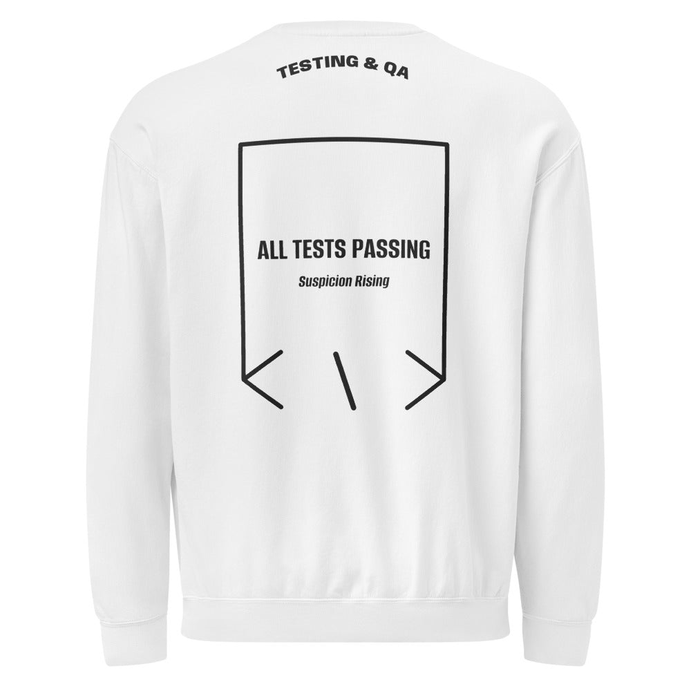 All Tests Passing — White Black back mockup