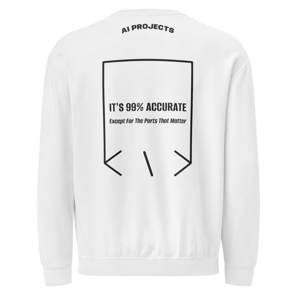 It's 99% Accurate — White Black back mockup