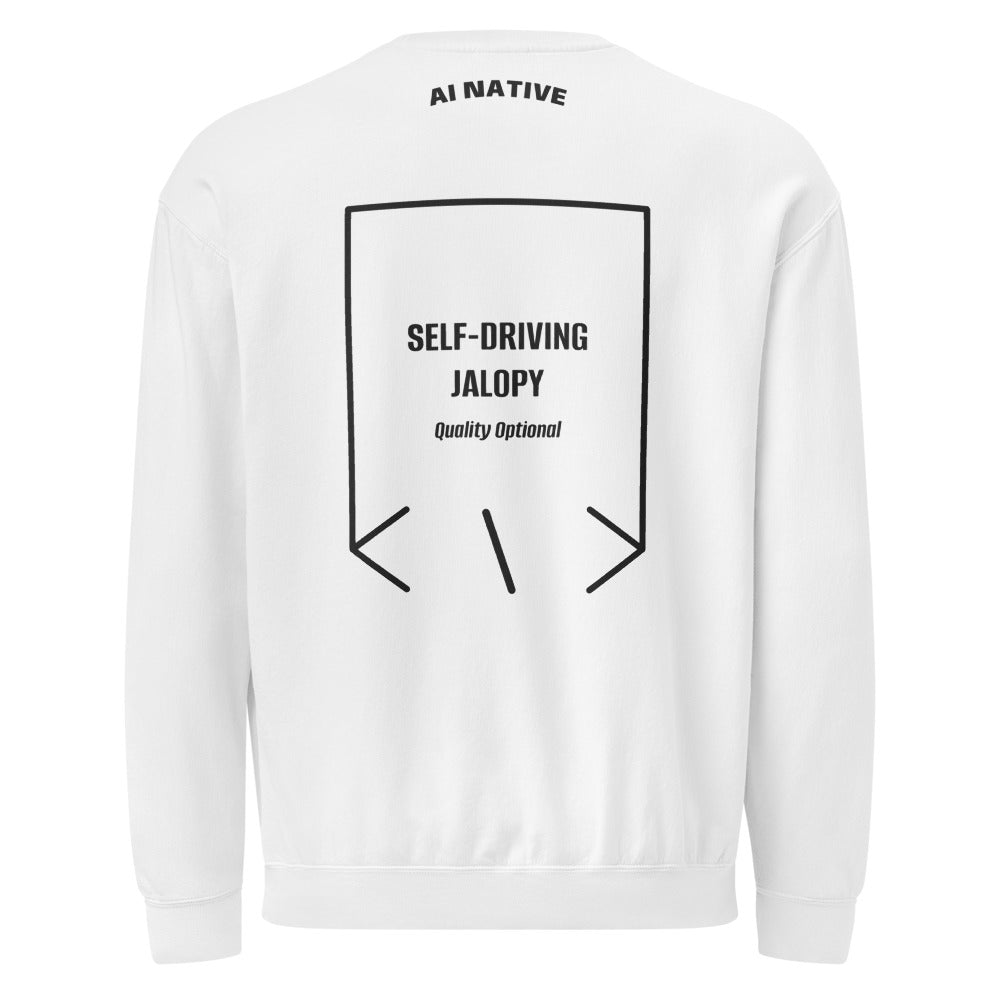Self-Driving Jalopy — White Black back mockup