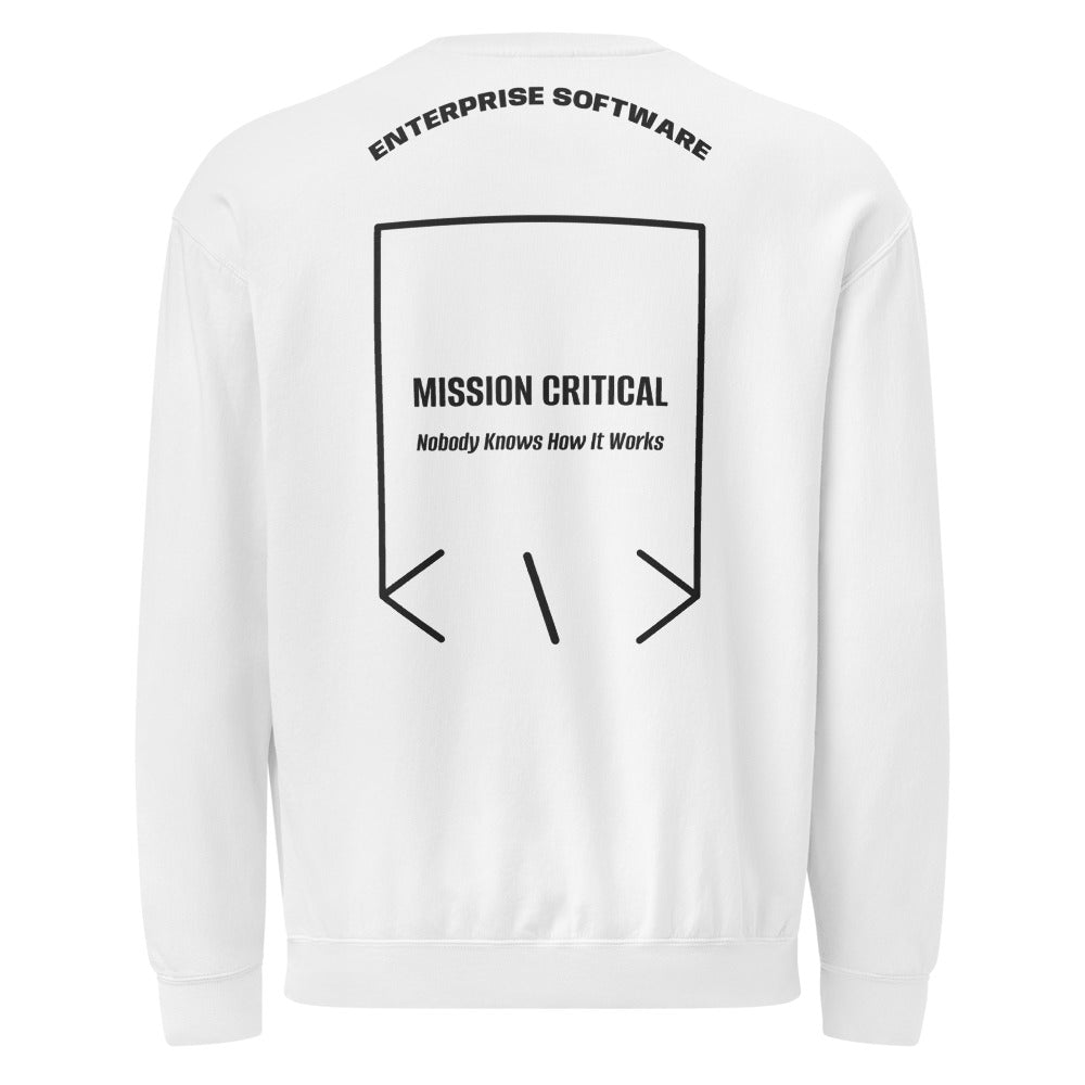 Mission Critical — White Black back mockup