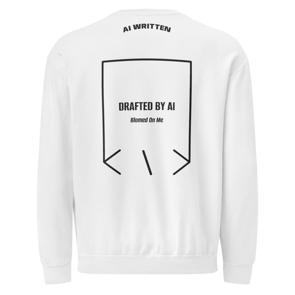 Drafted By AI — White Black back mockup