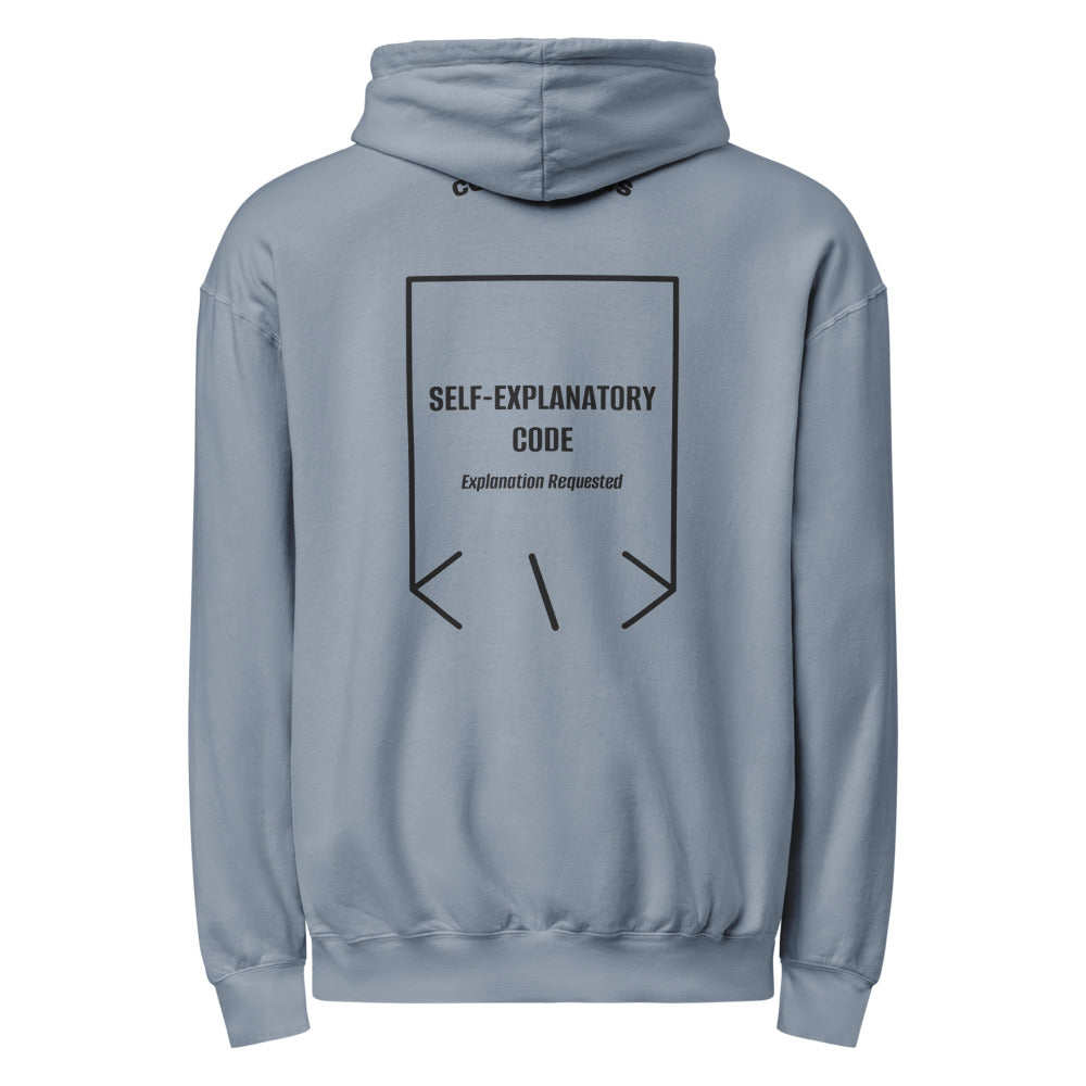 Self-Explanatory Code — Blue Jean Black back mockup