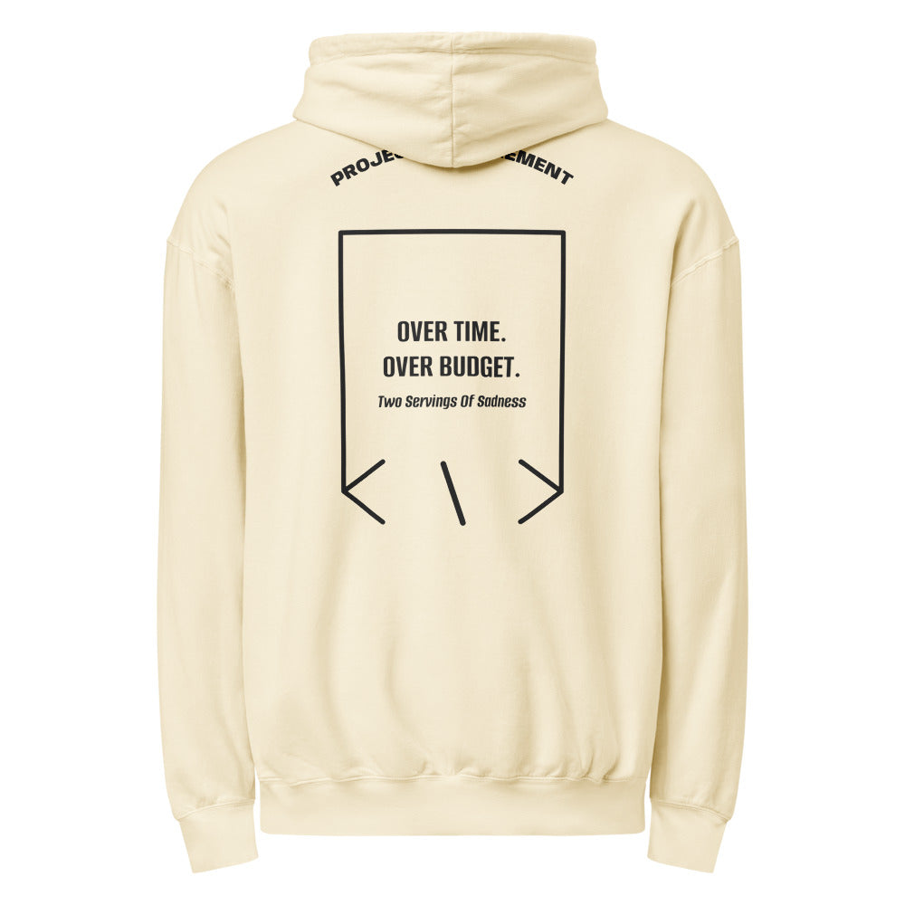 Over Time. Over Budget. — Ivory Black back mockup