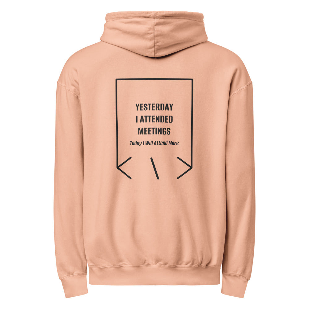 Yesterday I Attended Meetings — Peachy Black back mockup