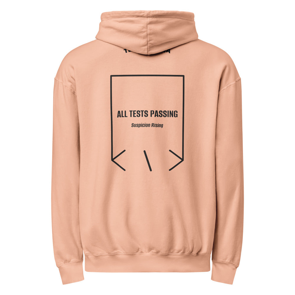 All Tests Passing — Peachy Black back mockup
