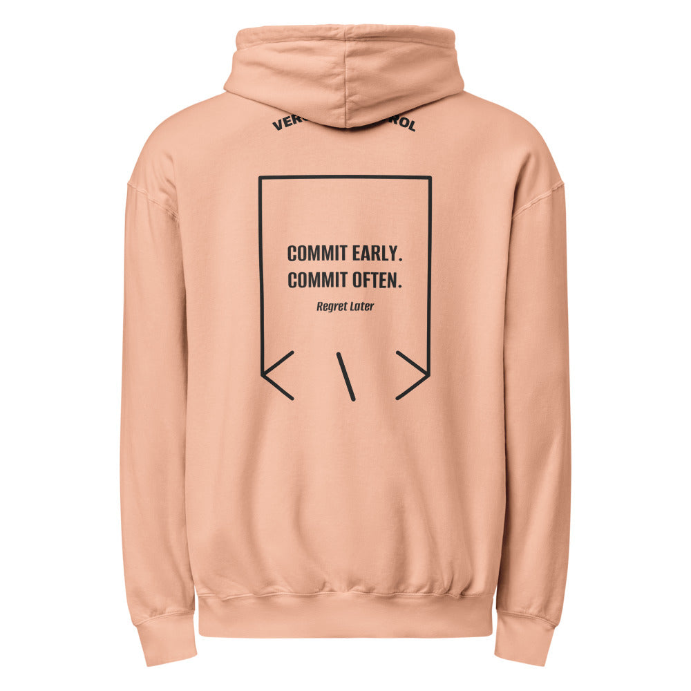 Commit Early. Commit Often. — Peachy Black back mockup