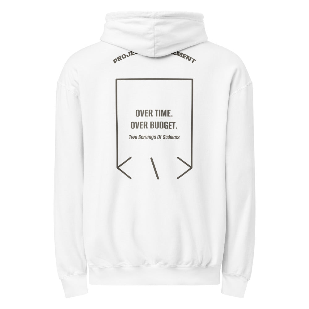 Over Time. Over Budget. — White Pepper back mockup