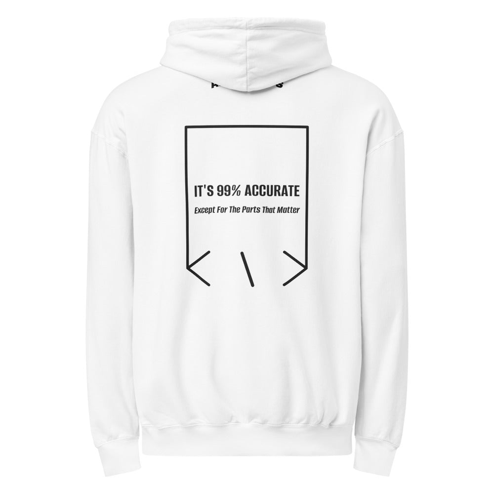It's 99% Accurate — White Black back mockup