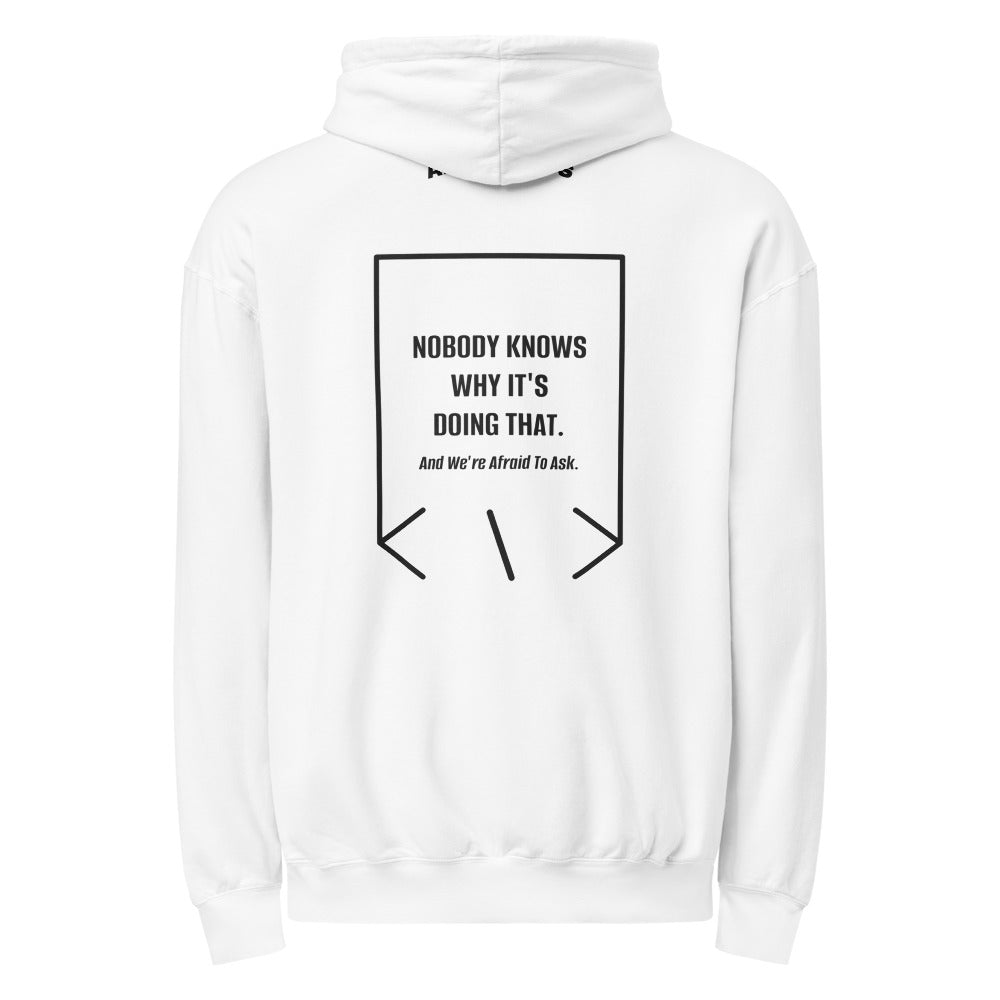 Nobody Knows Why It's Doing That. — White Black back mockup