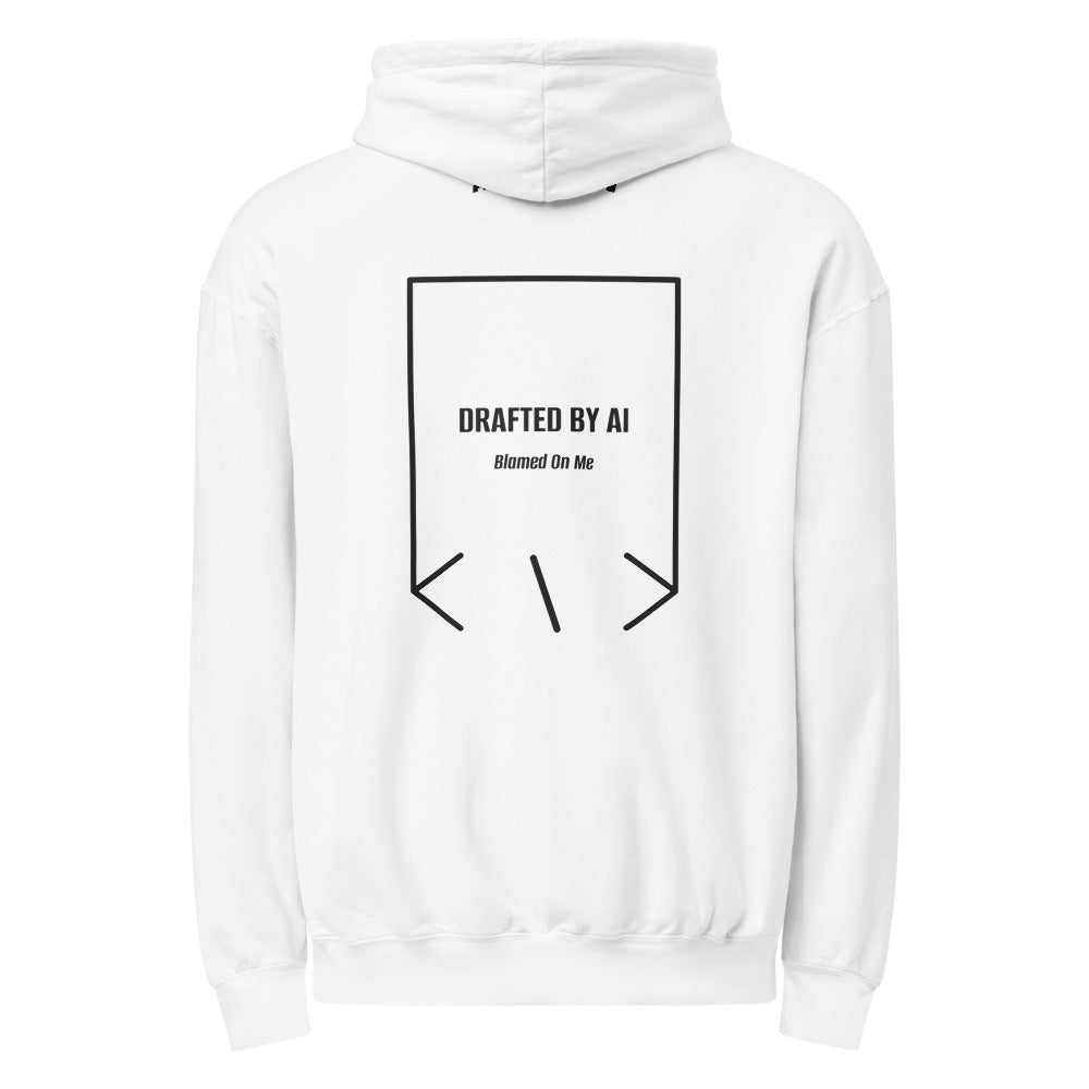 Drafted By AI — White Black back mockup
