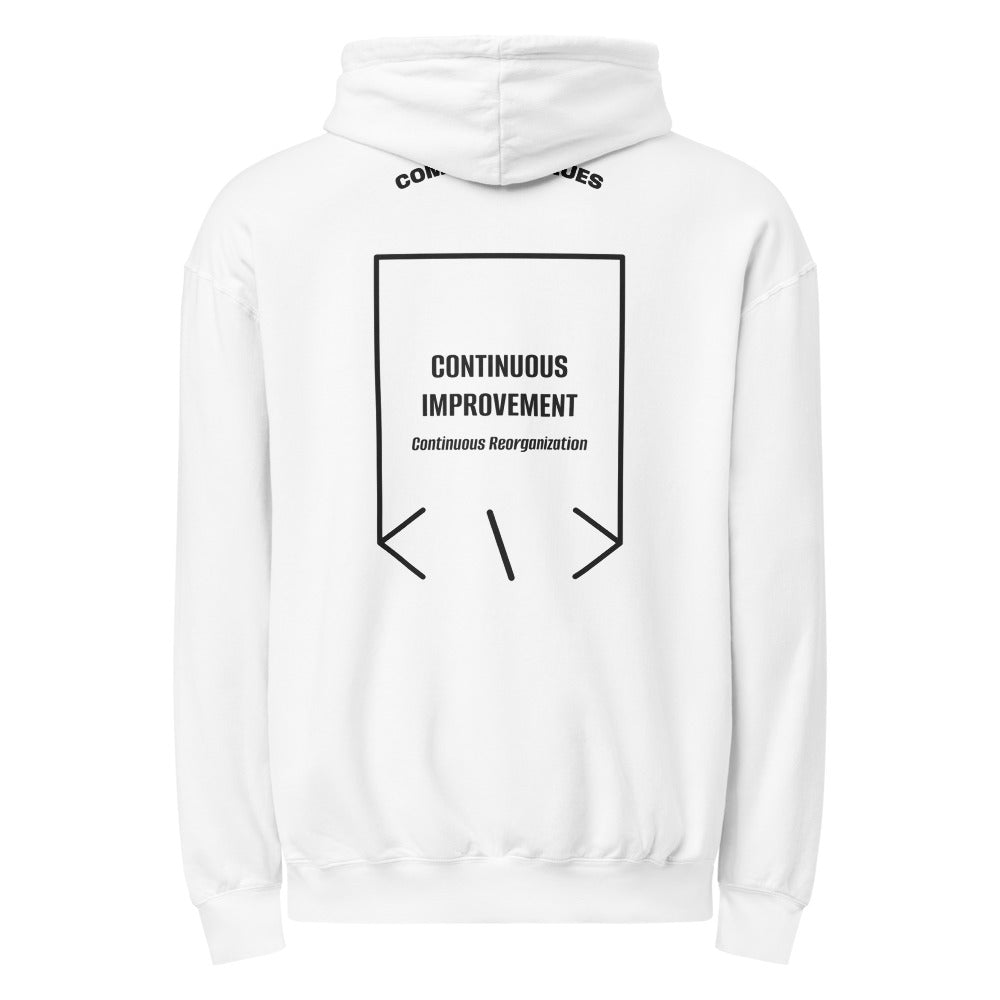 Continuous Improvement — White Black back mockup