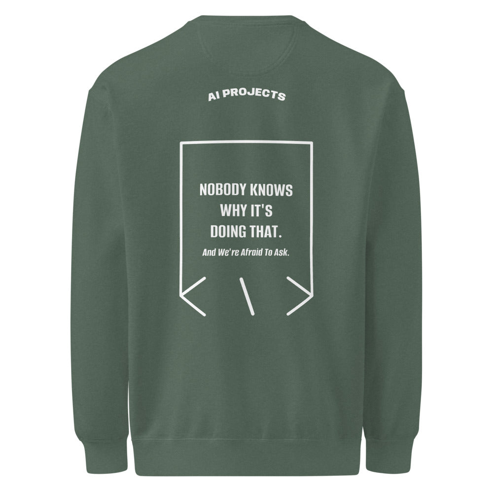 Nobody Knows Why It's Doing That. — Blue Spruce White back mockup