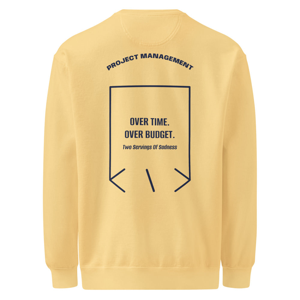 Over Time. Over Budget. — Butter True Navy back mockup