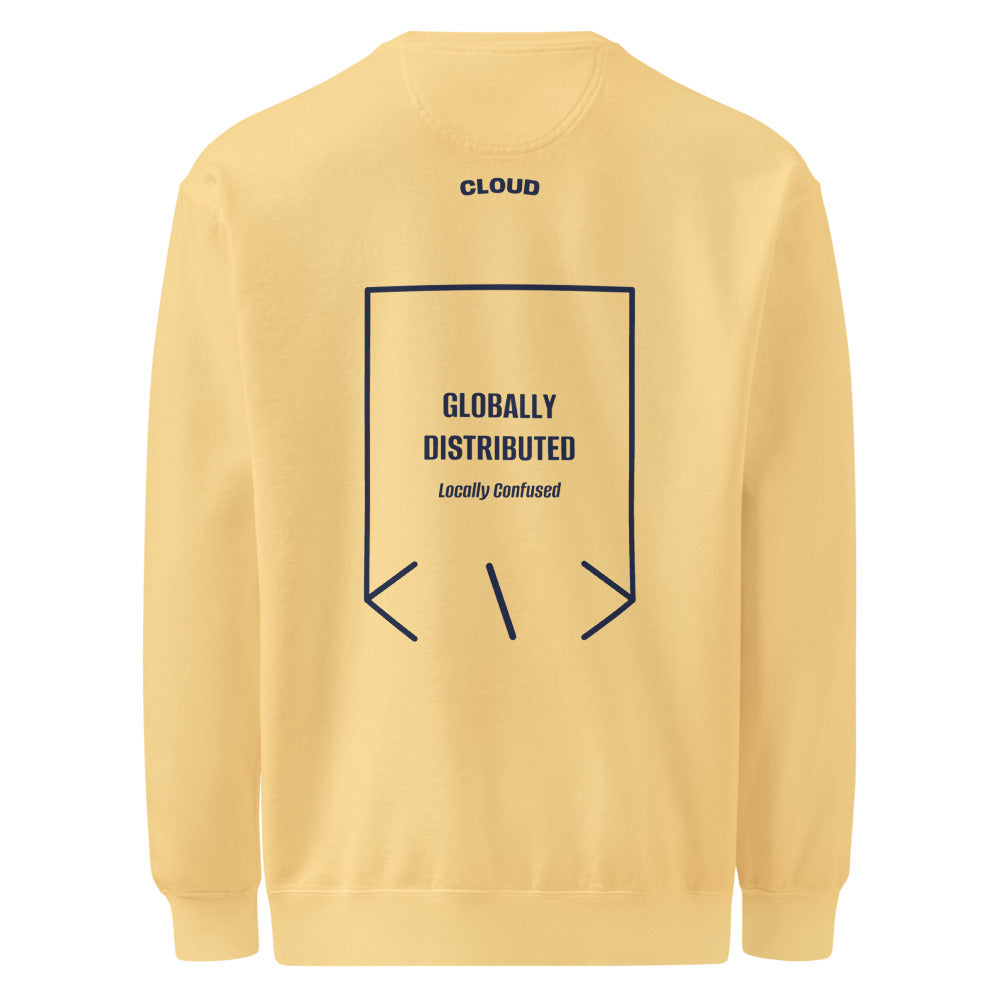 Globally Distributed — Butter True Navy back mockup