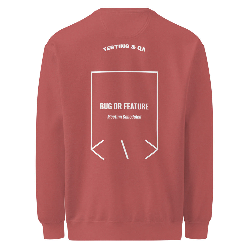 Bug Or Feature — Crimson White back mockup