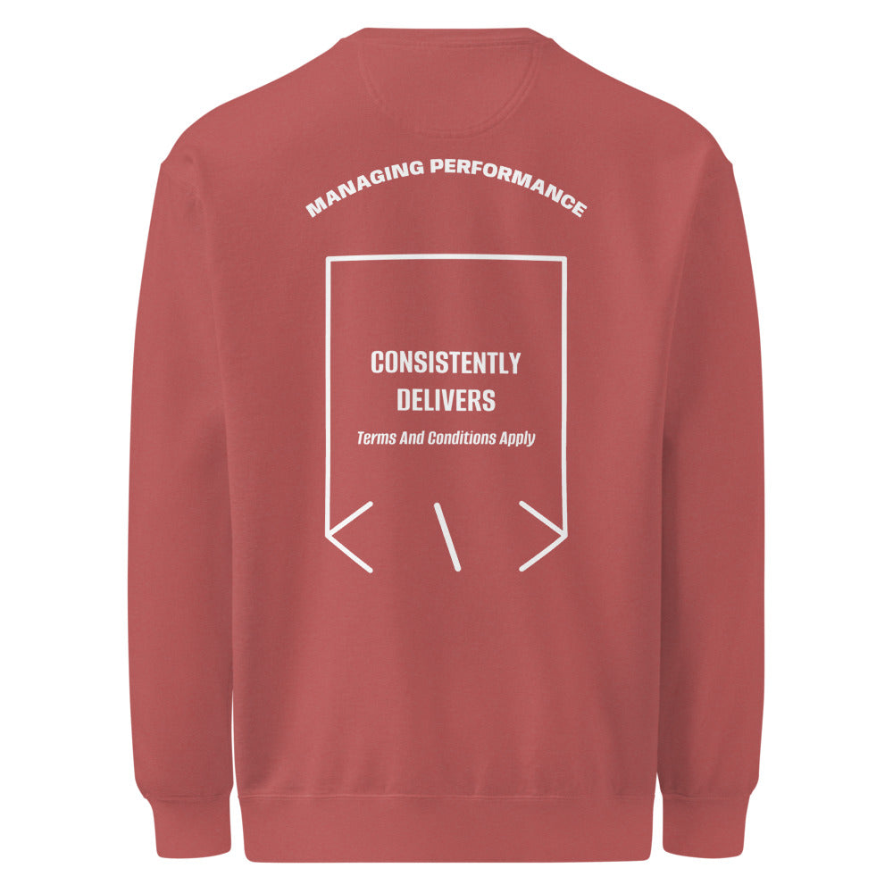 Consistently Delivers — Crimson White back mockup