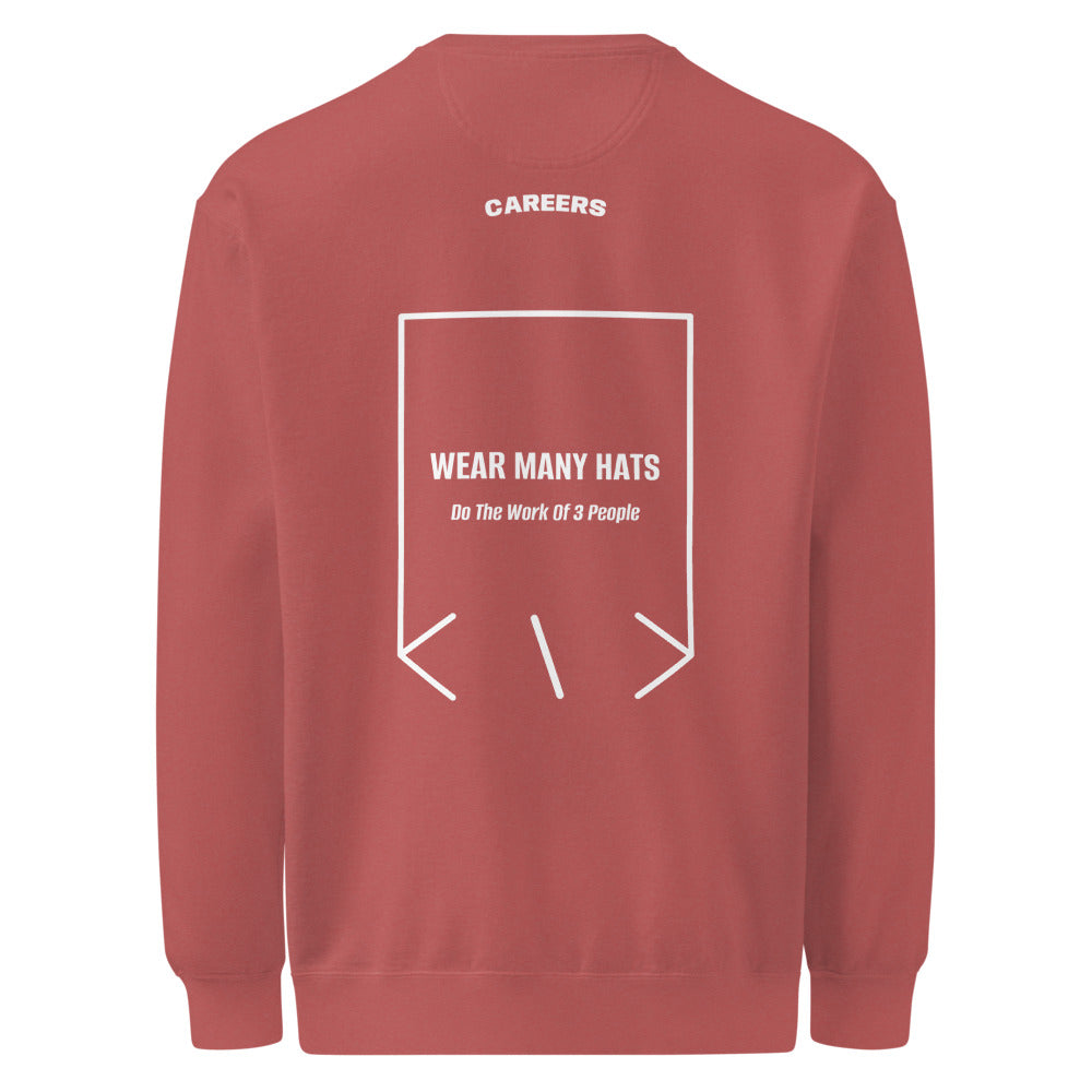 Wear Many Hats — Crimson White back mockup