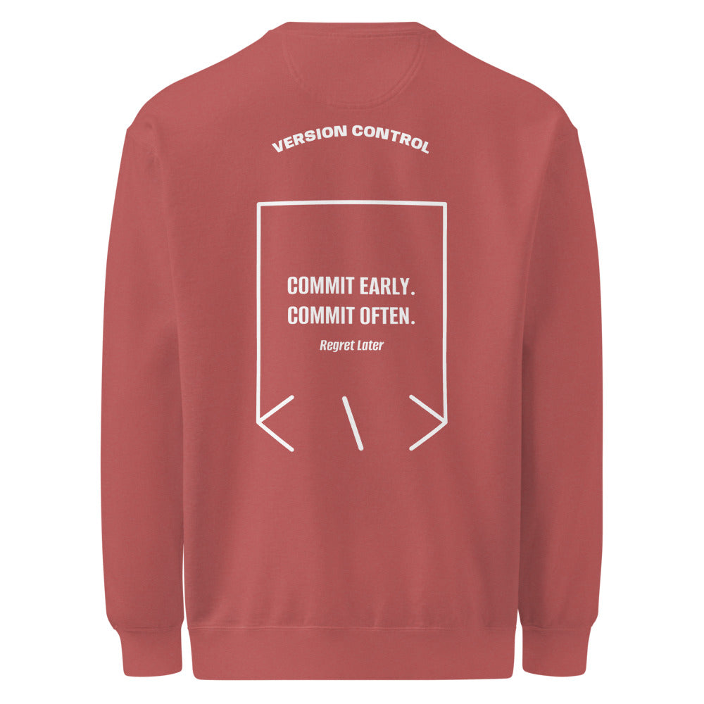 Commit Early. Commit Often. — Crimson White back mockup