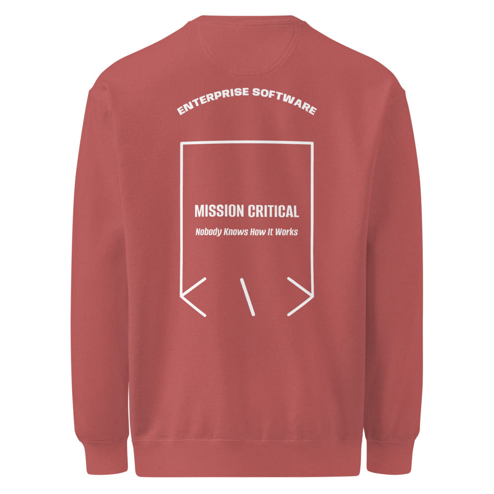 Mission Critical — Crimson White back mockup