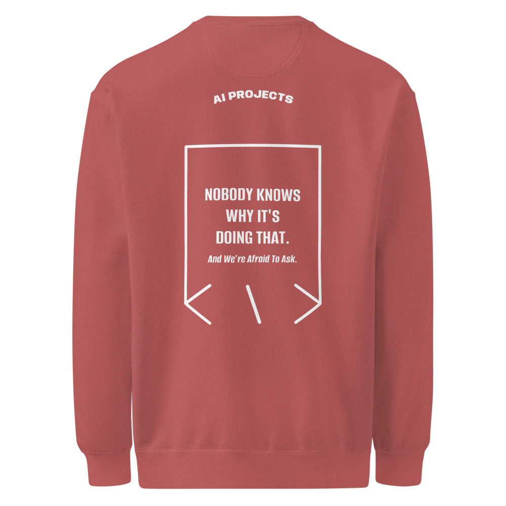 Nobody Knows Why It's Doing That. — Crimson White back mockup