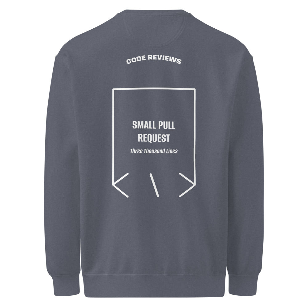 Small Pull Request — Denim White back mockup