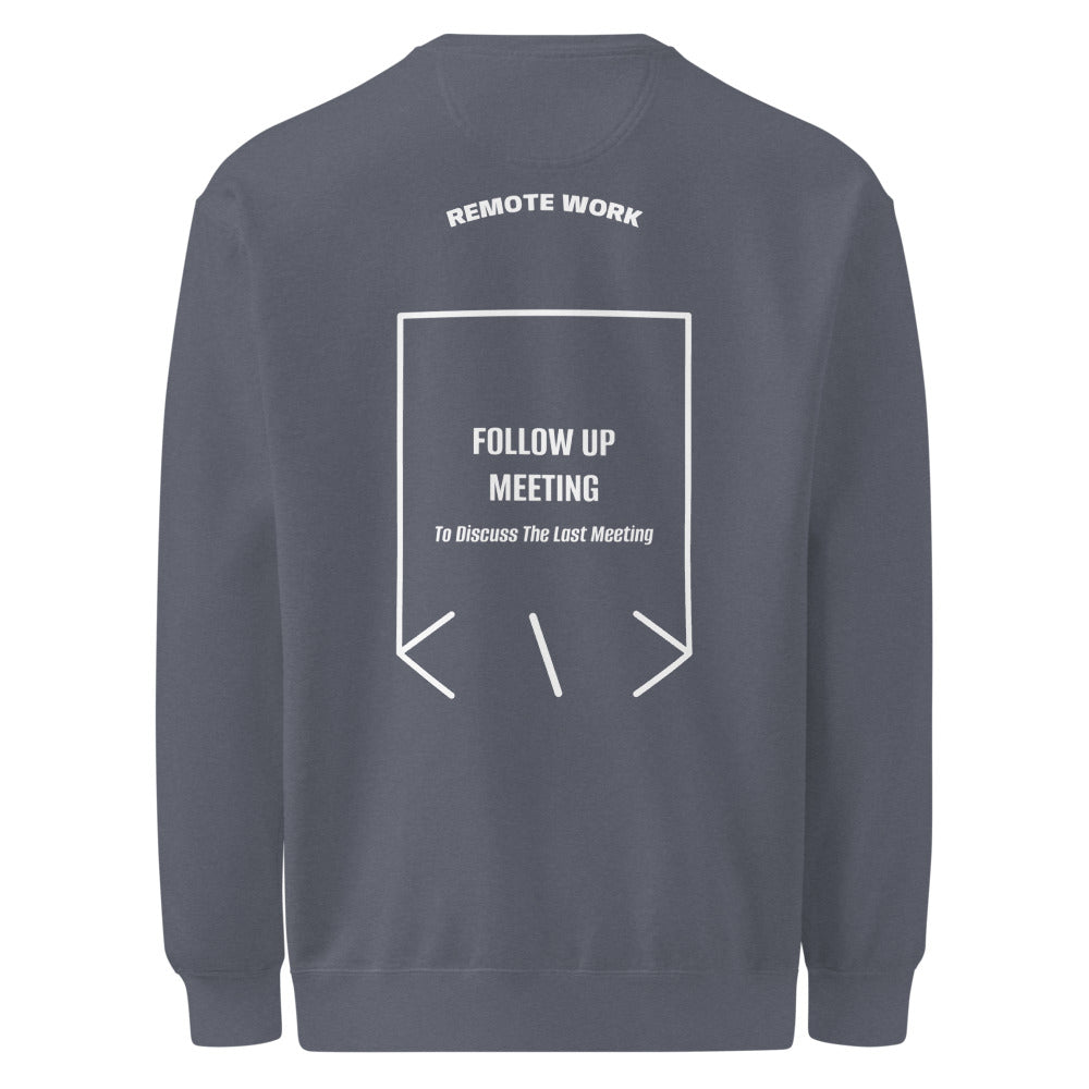 Follow Up Meeting — Denim White back mockup