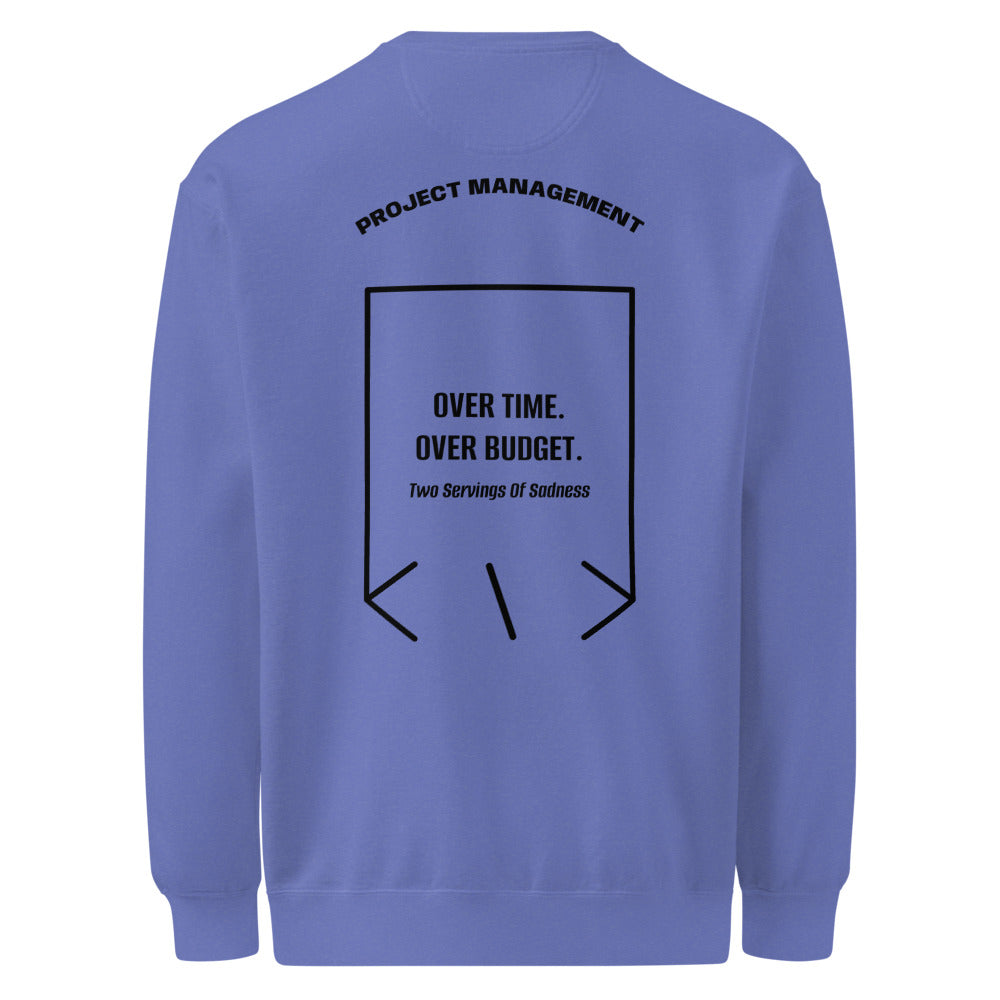 Over Time. Over Budget. — Flo Blue Black back mockup