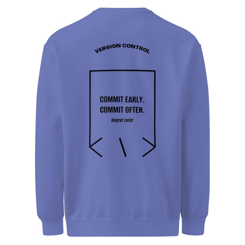 Commit Early. Commit Often. — Flo Blue Black back mockup