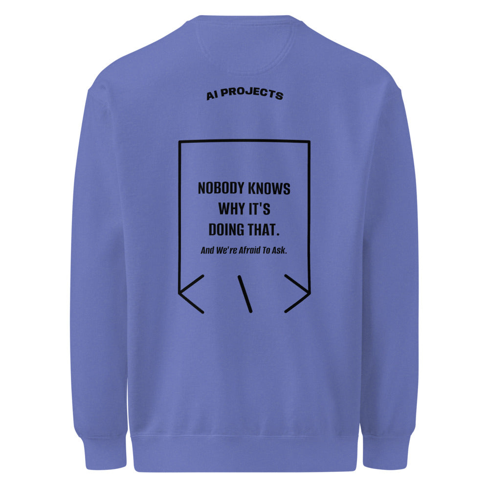 Nobody Knows Why It's Doing That. — Flo Blue Black back mockup