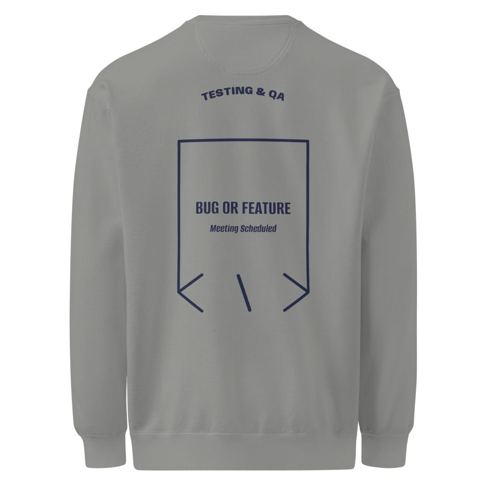 Bug Or Feature — Grey True Navy back mockup