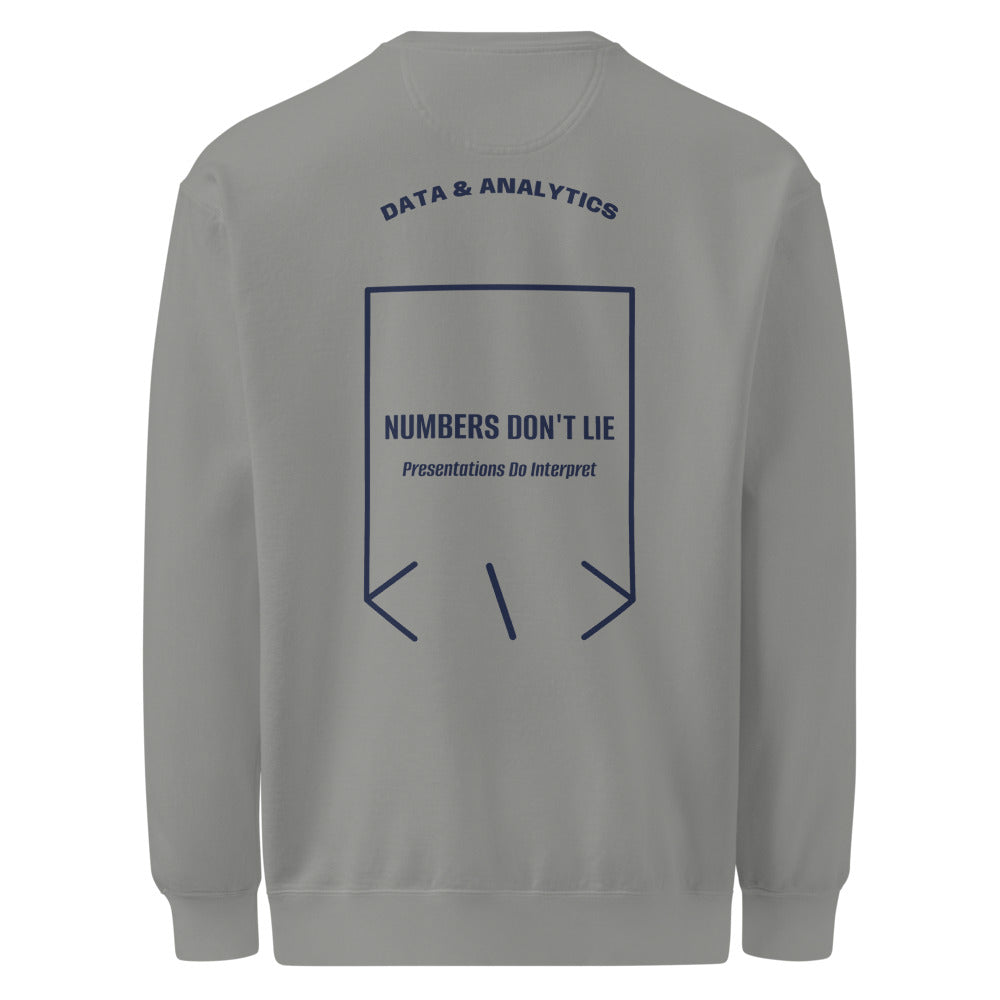 Numbers Don't Lie — Grey True Navy back mockup
