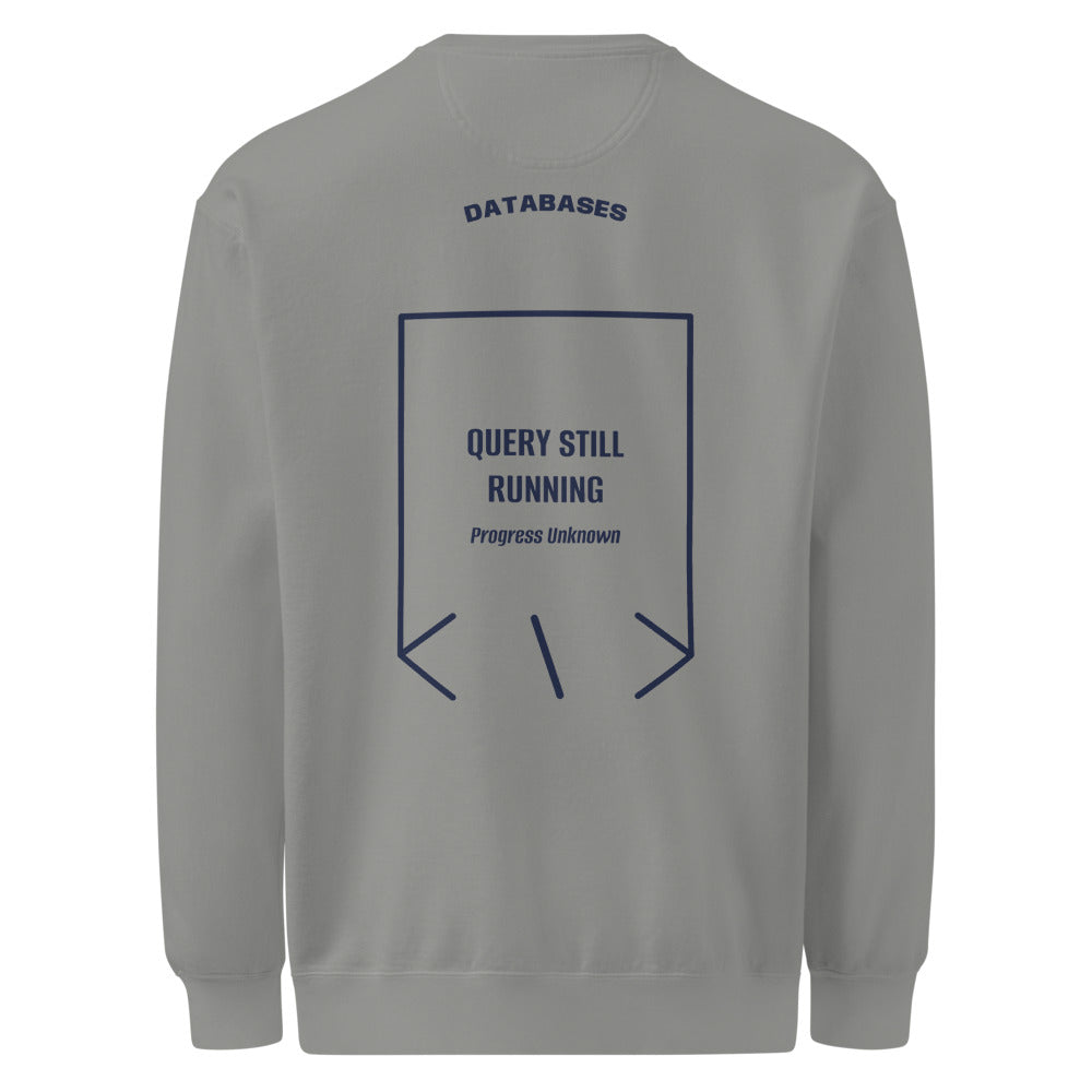 Query Still Running — Grey True Navy back mockup